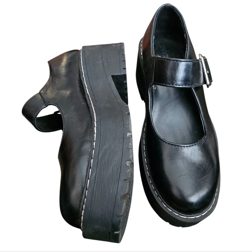 Soda Black Mary Jane Platform Shoes